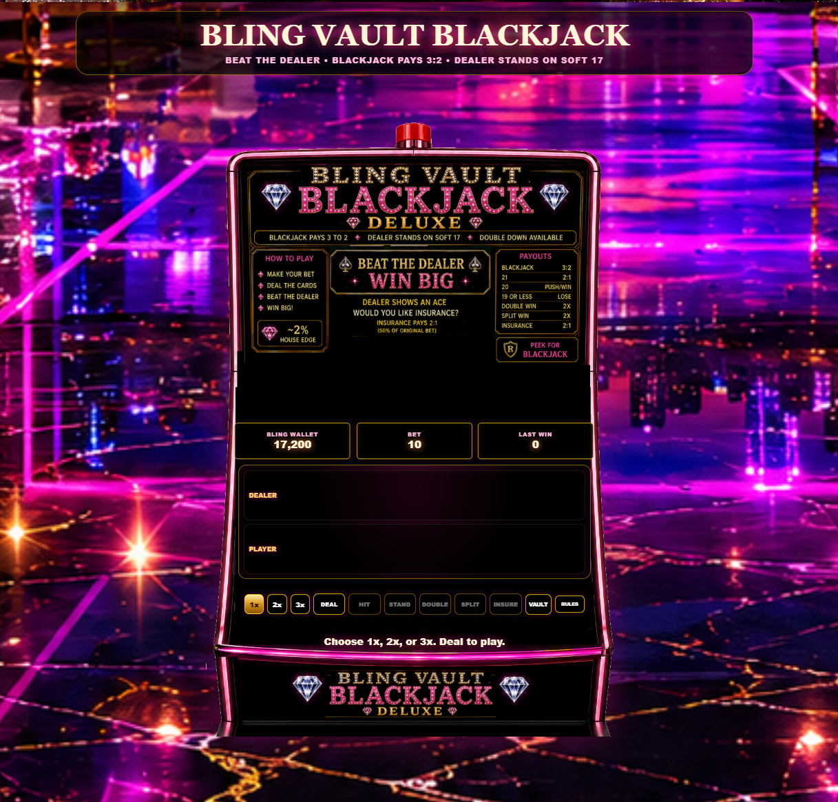 Bling Vault Blackjack Deluxe